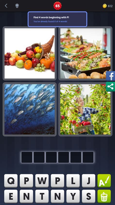 4 pics 1 one word 6 letters